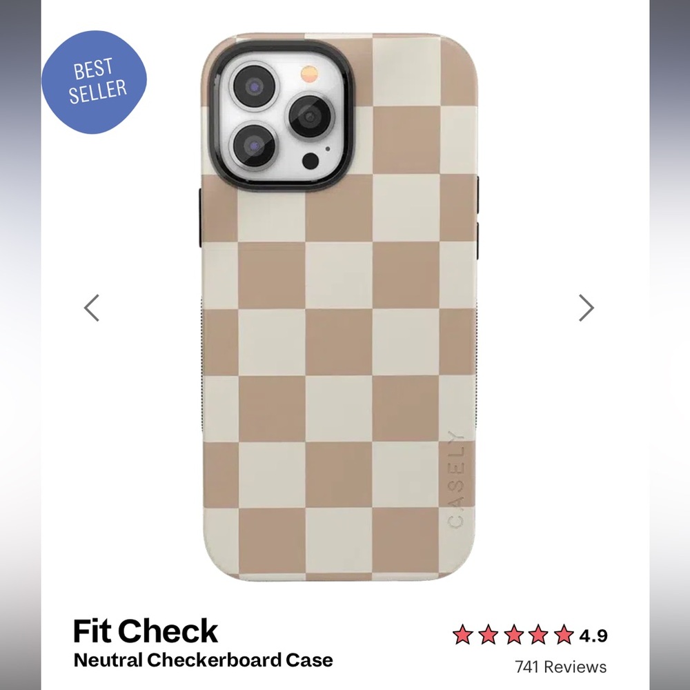 GUC casely iPhone 13 Pro MagSafe Case | Fit Check
Neutral Checkerboard Design